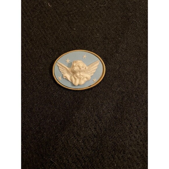 Cameo Cherub Michelangelo Religious Gothic Steampunk Resin Brooch Pin Pendant - Picture 2 of 6